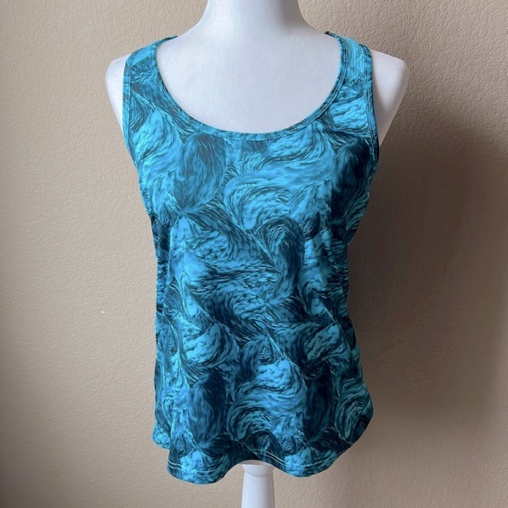C9 by Champion blue swirl print racer bank workout tank, size medium